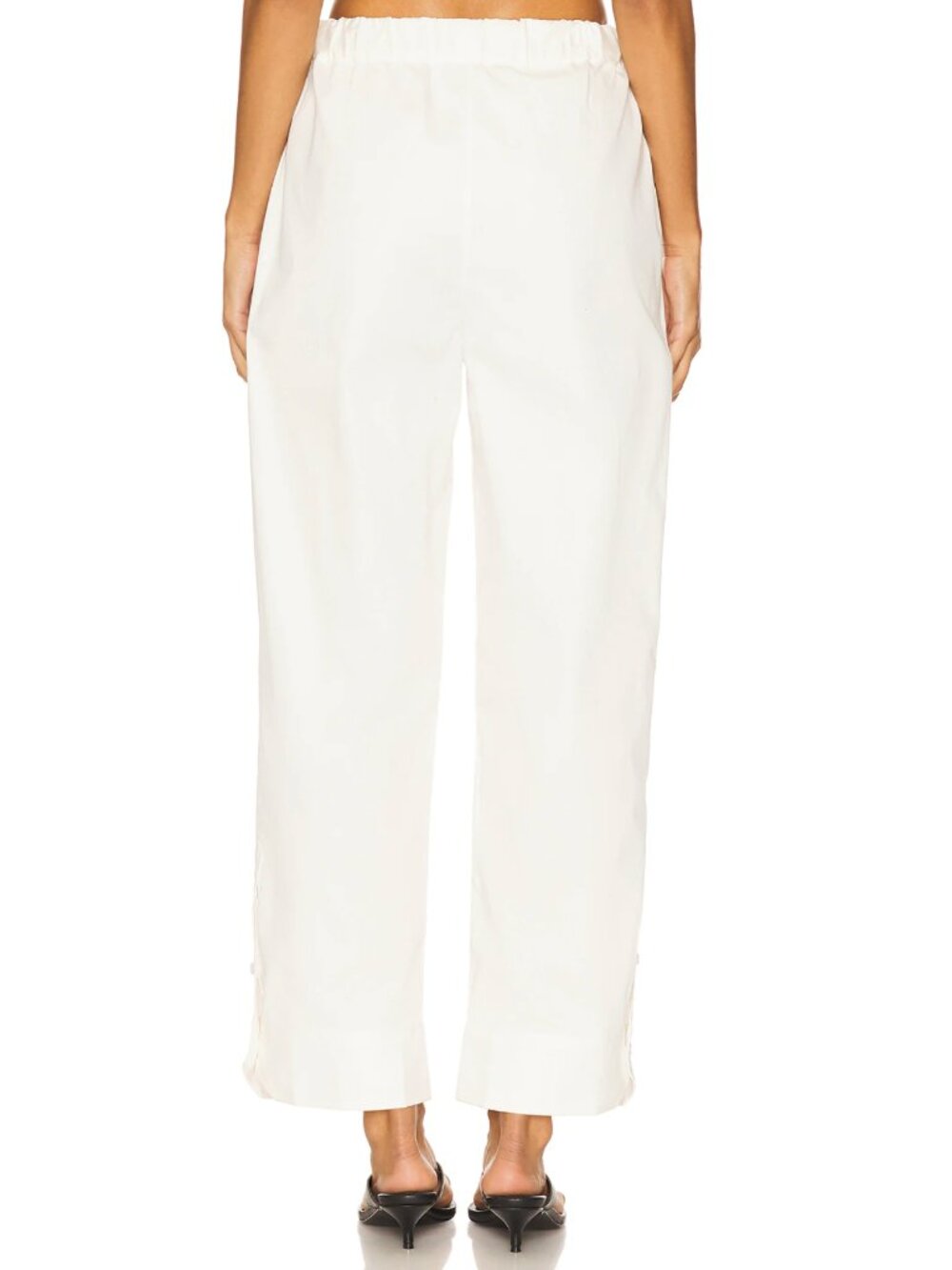 NEW Bevza Cuff Trousers in White Cotton Pant Medium M - Picture 4 of 8